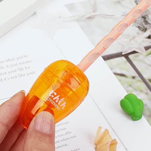 Cute Sharpener, Kawaii Sharpener Small Handheld Pencil Sharpener, Fruits Manual Pencil Cutter Accessory Office Home School Supplies With Eraser Suitable For Kids Adults Students(3Pcs) #TOP2