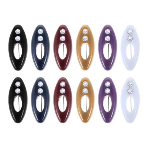 Mabor 12Pcs Hijab Pins for Women Colorful Safety Scarf Pins Plastic Cover Hijab Clips for Women Muslim Girls for Fastening Scarves and Sweaters