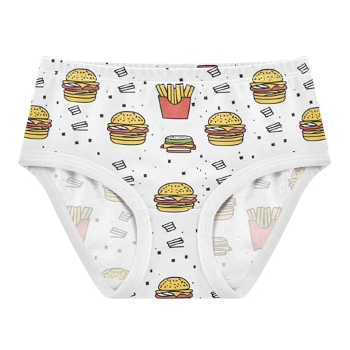 ZZKKO Burgers Fries Girls Underwear Toddler Panties for Girls Comfort Brief Size 2-8T
