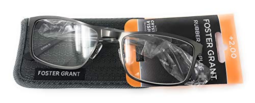 Foster Grant Eli Reading Glasses Gunmetal 2.00