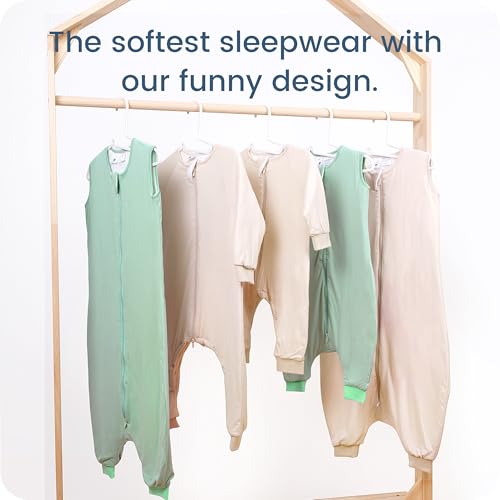 Image of Baby Sleep Sacks with Feet, 1.0 TOG Long Sleeve Wearable Blanket for 0-6M Infants & 2T-4T Toddlers, Soft and Cozy