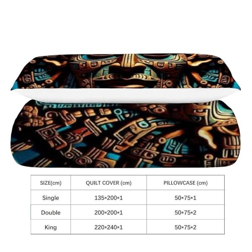 Housse de couette single microfibre imprimé 3d totem literie - 4