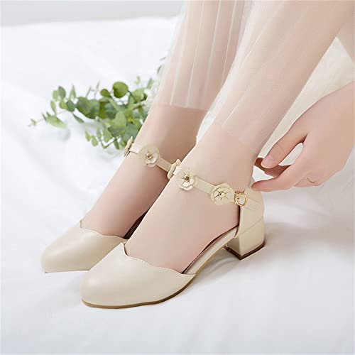 Girls Sandals Big Kids Girls Mary Jane Dress Shoes Pumps Low Heels Flower High School Prom Shoes Girls Sock2