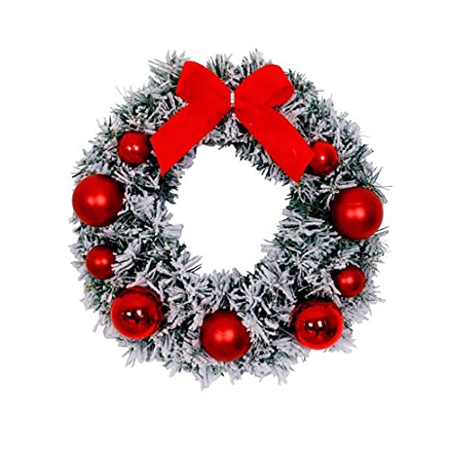 Couronne de Noël de flocage vert et rouge pour décoration murale