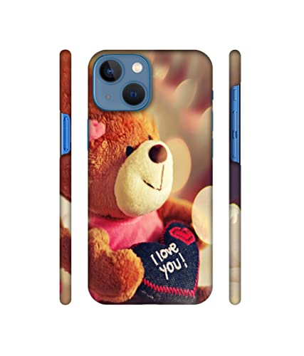 Image of Amazon Brand - Solimo Designer Teddy Bear 3D Printed Hard Back Case Mobile Cover for Apple iPhone 13 Mini (Plastic Multicolor)