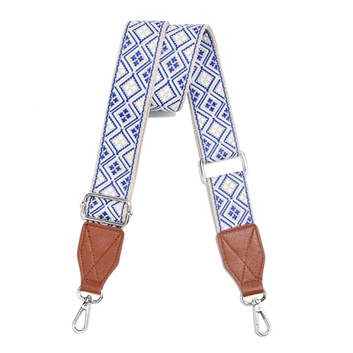 Image of Purse Strap,1.5 inch Leather End Shoulder Strap Adjustable Replacement,Retro Multi-Pattern Crossbody Bag Straps