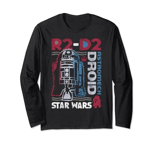 T-shirt R2-D2 Star Wars vintage à manches longues en coton pour homme