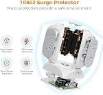Tower Power Bars with Surge Protector, TESSAN Flat Plug Extension Cord 10 Ft with 8 AC Multiple Outlets and 4 USB Ports (1 USB C), 1050J Power Strip Desk Charging Station for Home Office Dorm Room