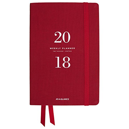 At-A-Glance Weekly / Monthly Planner, January 2018 - January 2019, 5-3/4" X 8-1/2", Signature Collection, Red (Yp20010) #TOP22