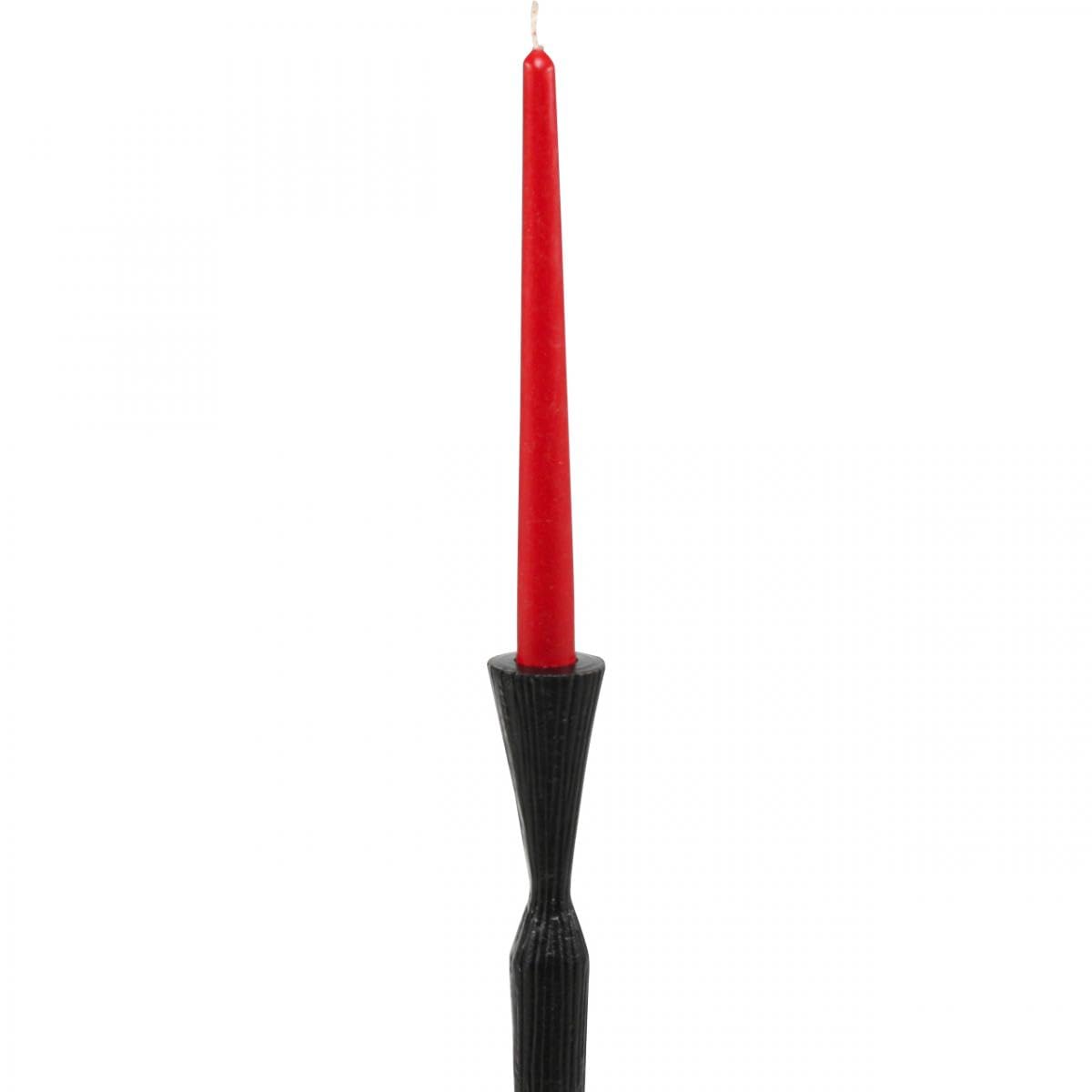 Eleganter Kerzenständer Schwarz Metall - Kerzenhalter 46cm Hoch - Deko-Kerzenständer - Stilvolle Tischdeko für Stabkerzen Ø12cm