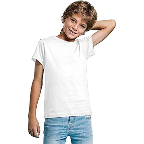 Camiseta de Colores Manga Corta 100% Algodón para niños - Camiseta Unisex Cuello Redondo Cover