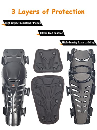 image for RIDBIKER Motorcycle Knee Shin Guards, Long Leg Protection Crash Proof 