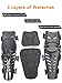 Motorcycle Shin Guards Protective Gear Leg Armor Dual Axis Pivoting Knee Hard Collision Avoidance Knee Shin Guard Add Impact Foam (Regular, Black)