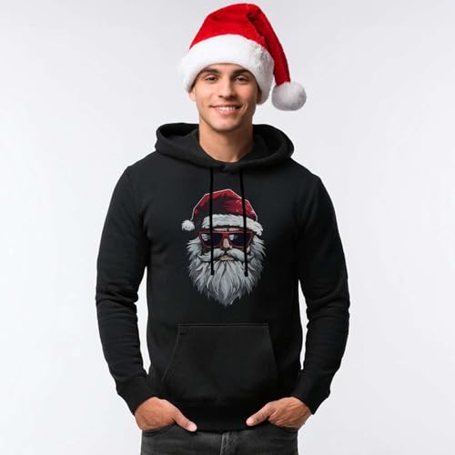Tassenbrennerei Hoodie - Weihnachtspullover - Cooler Weihnachtsmann Pullover mit Weihnachtsmotiv - für Nikolaus, Weihnachten (DE/NL/SE/PL, Alphanumerisch, XL, Regular, Regular, Schwarz)