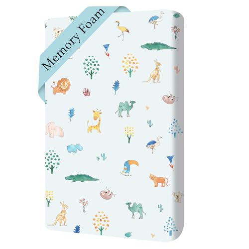 Image of Aloe Cotton Dual Sided Pack and Play Mattress Pad,38x26 Pack N Play Mattress Topper, Breathable Memory Foam Playpen Mattresses, Pack N Play Mattresses for Baby Pack and Play w/Washable Cover