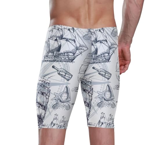 Men Knee-Length Swim Shorts Swimwear Swimsuit for Beach Water Park (S-3XL)4