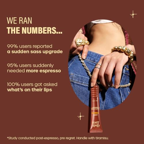 Image of Plum BodyLovin' Kaapi Tiramisu Glassic Lip Balm | Espresso Brown Gloss Tint | Hydrating Lip Balm with Hazelnut Oil, Ceramides & Hyaluronic Acid | Moisturizes Dry & Chapped Lips | 10 g