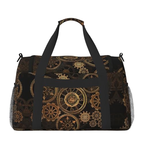 Gears Clock Bronze Century print Personal Item Bag Large Duffel Bag Travel Bag Weekender Bag Gym Bag Tote Duffel bag2