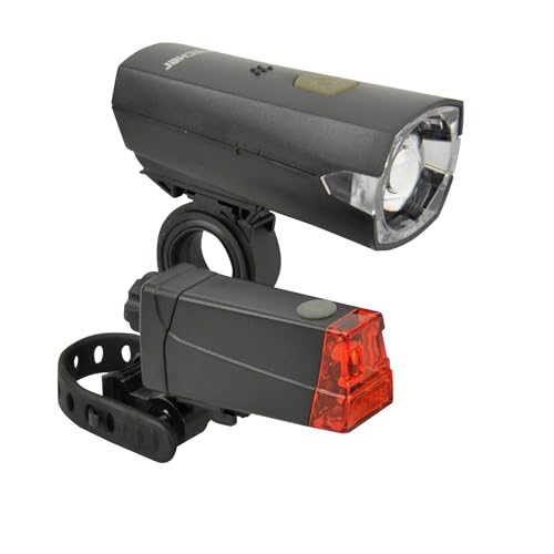 FISCHER Batterie LED-Beleuchtungs-Set, 12 Lux Frontlicht, LED Rücklicht,...