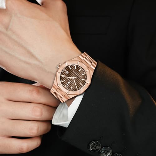 Image of BY BENYAR SAPPHERO Watches for Men 100M Waterproof Chronograph Mens Watch Analog Quartz Movement Wrist Watch Stainless Steel&Leather Strap