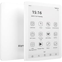 Bigme B6 eReader with B/W Display, 6 Inch E-Ink eBook Readers Android e-Readers ePaper Tablet with 4GB+64GB, Octa Core & Android 14 OS, Eink eReader Device with Adjustable Front Light White