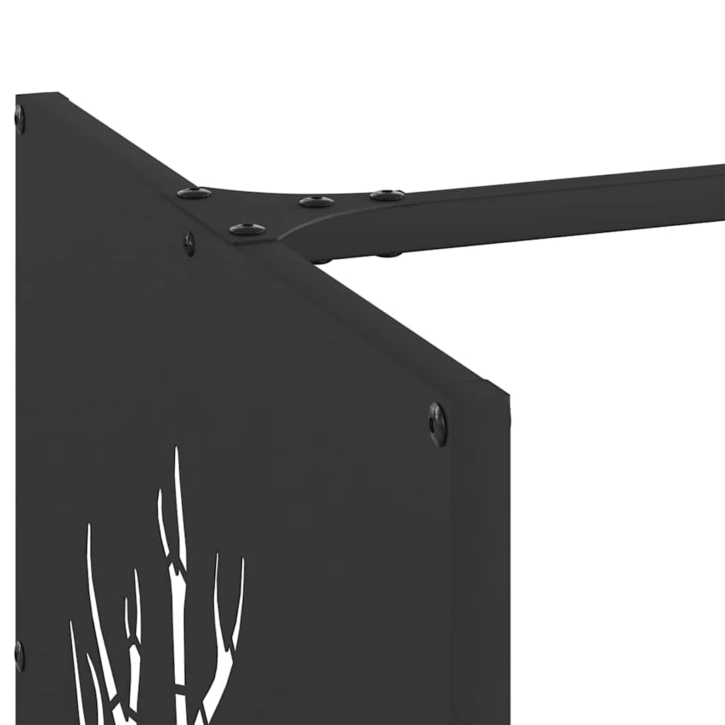 Estantería para leña negra 40 x 40 x 40 cm de acero laminado en frío, leña, estante de madera, soporte para leña para interior, salón, horno, terraza, almacenamiento ordenado y apilamiento en