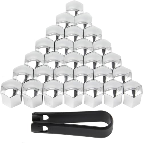 24 Copribulloni Auto MeoZynxadril - 17mm, Neri, Con Attrezzo Di Rimozione