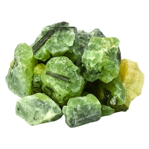 Image of Amazing Gemstone 2 Pieces Prehnite Raw Crystals and Healing Stones, Natural Rocks for Tumbling and DIY Raw Stones and Crystals