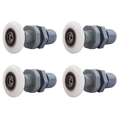 Qikuver Ruedas para Puerta de Ducha, 4 Piezas, Rodillo de Repuesto Mampara Rodamientos Mamparas para Puerta Corredera De Cristal Baño (25MM)