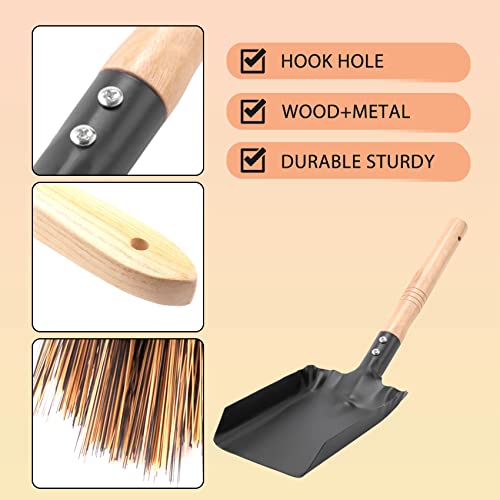 Opuorcy Coal Shovel and Hearth Brush Set, Fireplace Shovel and Brush, Hearth Tidy Set, Fireplace Tool Set, Fire Pit Tools - Image 3