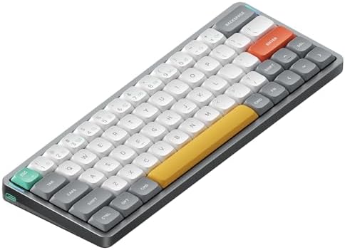 nuphy Air60 V2 Portable Wireless Keyboard 60% Low Profile Mechanical Keyboard Support QMK/VIA Compatible with Windows/mac OS/Linux Supports Bluetooth 5.1/2.4GHz/Wired (USB-C) Grey-Gateron Red Switch