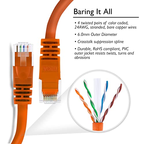 Gearit Cat 6 Ethernet Cable 7 Ft (10-Pack) - Cat6 Patch Cable, Cat 6 Patch Cable, Cat6 Cable, Cat 6 Cable, Cat6 Ethernet Cable, Network Cable, Internet Cable - Orange 7 Feet #TOP3