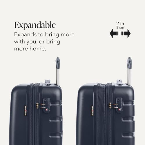 SWISSGEAR Signature Hardside Expandable Carry-On Spinner & Mini Weekender Tote Set, ABS Construction, TSA-Friendly Lock, Navy, 2-Piece Set (19-Inch/Mini Weekender Tote) - image 8