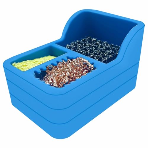 Image of Solder Tip Cleaner Soldering Iron Cleaner, Solder Sponge and Brass Wool and Dense Cleaning Steel Brush in Silicone Holder