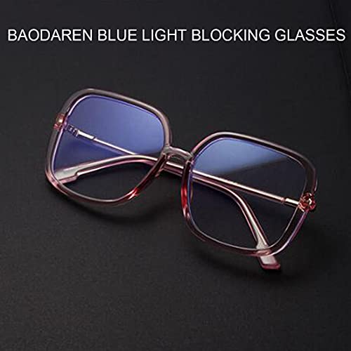 Image of Blue Light Blocking Glasses Oversized Square Frame Women /Men Anti Eyestrain Computer Eyeglasses L3000A