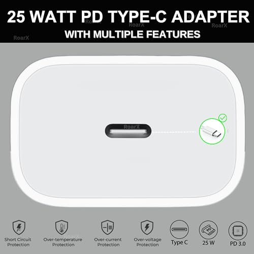 Image of Roarx Original Fast Charger for Samsung Galaxy A34 5g Type C Charger Original Adapter Compatible with Galaxy A34 Charger Original 25w Adaptor 25 watt USB Type C to C PD Fast Charging Adapter C Type