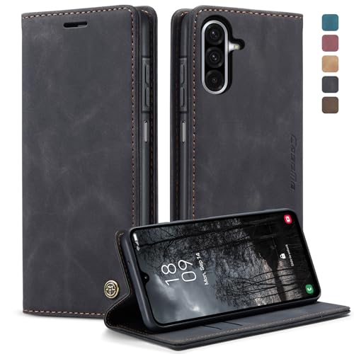 owlhold Funda Samsung Galaxy A26 Carcasa Samsung A26 5G PU Piel [Tarjetas y Billetera][Soporte Plegable][Cierre Magnético] Antigolpes Libro Carcasa para Samsung Galaxy A26 5G   Negro