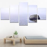 SIGNWIN 5 Panel Canvas Wall Art Modern Art Beach Coastal Multicolor Photography Relax/Calm Romantics for Home Decorations Ready to Hang - 60