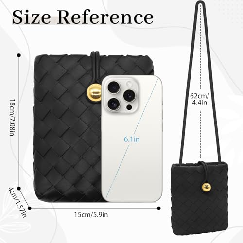 YAMEIZE Small Crossbody Bags Women Woven Handbags Phone Purse Cell Phone Shoulder Bag with Strap for Traveling Shopping3