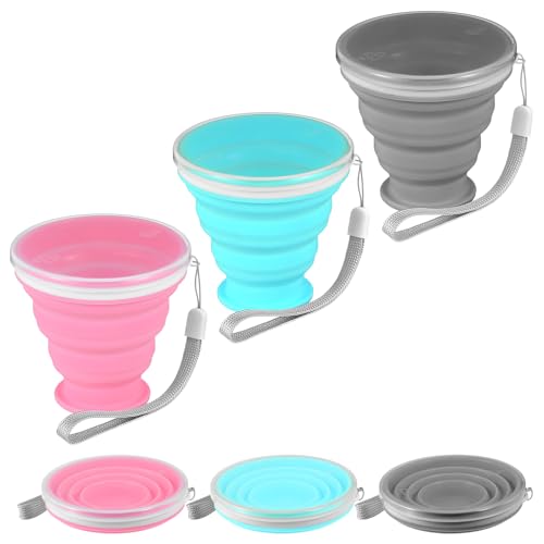 oruola 3 Pack Collapsible Cups for Traveling,Collapsible Travel Cup,Portable Reusable