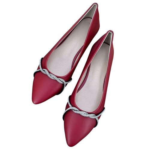 Image of Stunner Womens Flats Fashion Pointed Toe Bowknot Ballet Flats Cute Slip On Dress Flats Comfortable Party Wedding Flats2
