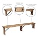 Flash Furniture Hercules Series 8' x 12' Commercial Grade Rustic Solid Pine Folding Bench, Antique Farmhouse 3 Leg Dining Bench, Seats up to 4 Adults