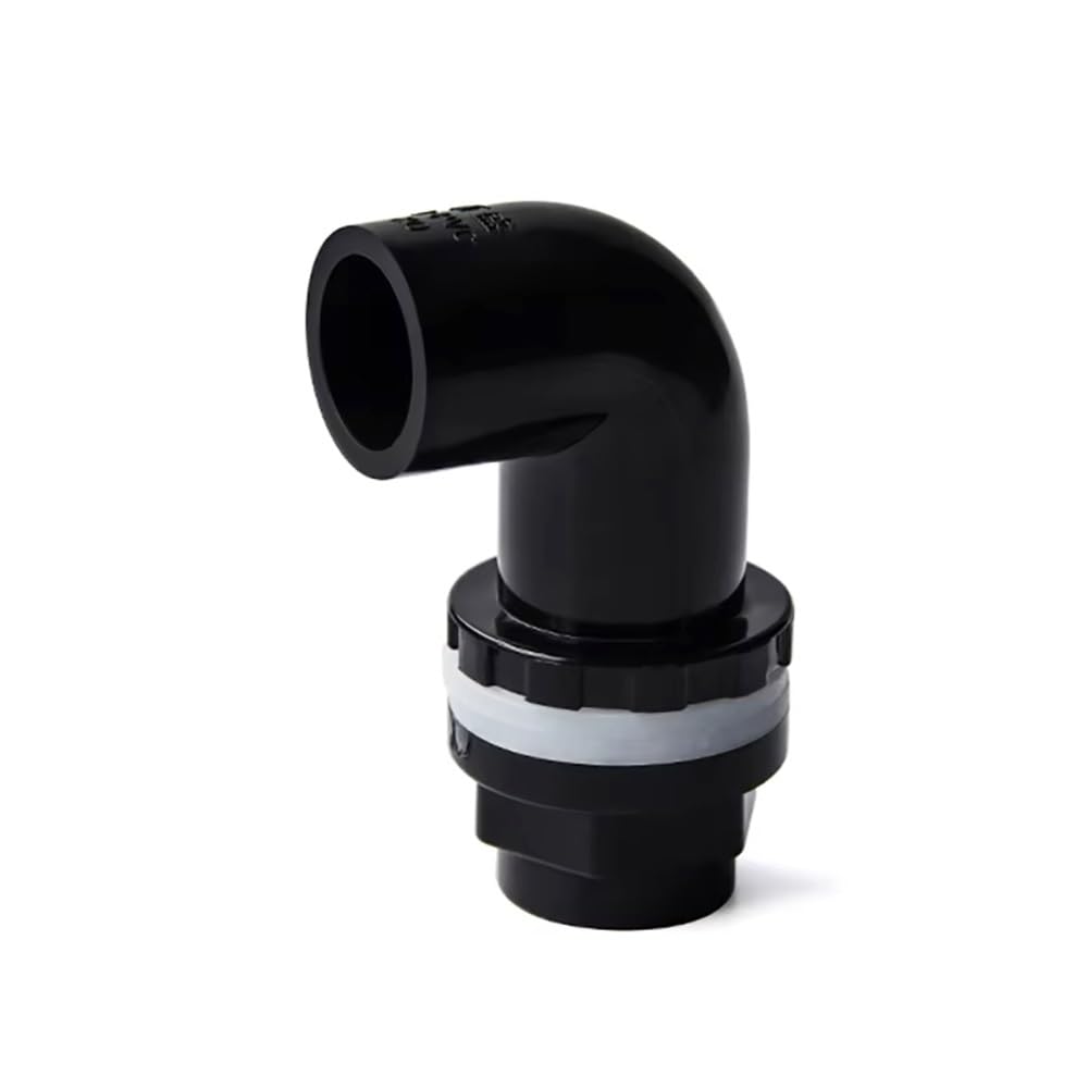 1 Stück 20–50 mm PVC-Aquarium-Ablaufgarnitur mit 90°-Winkelstück – for Überlauf- und Zulaufrohre in Aquarien und Wassersystemen(Black,40mm)