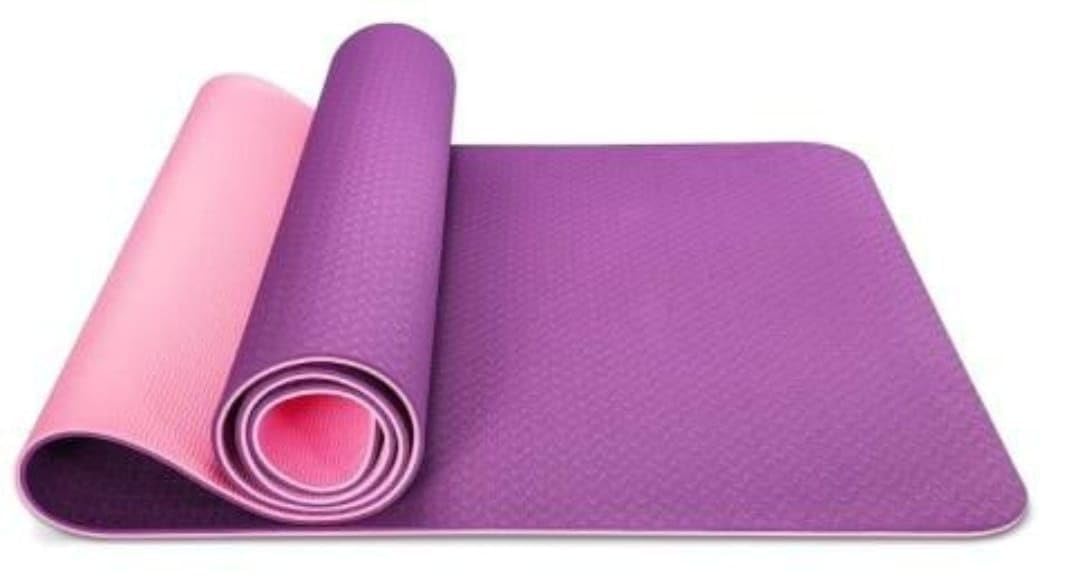 TANU ENTERPRISE Premium Yoga Mat, Double Layer TPE, Non-Slip Exercise Mat, 6mm Thick, Multi-Colour-picture-16