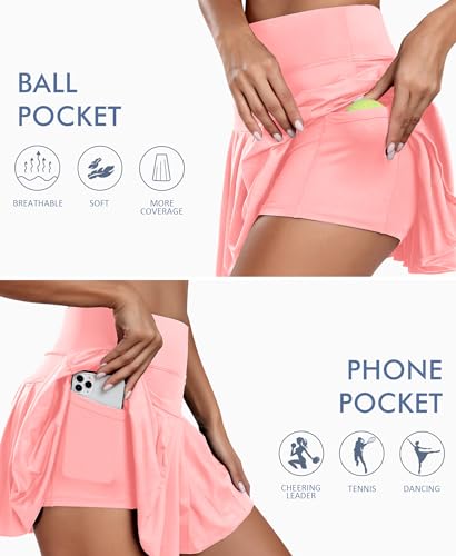 JoyGirl Saia de tênis plissada para mulheres com shorts atléticos golfe skort treino corrida esporte