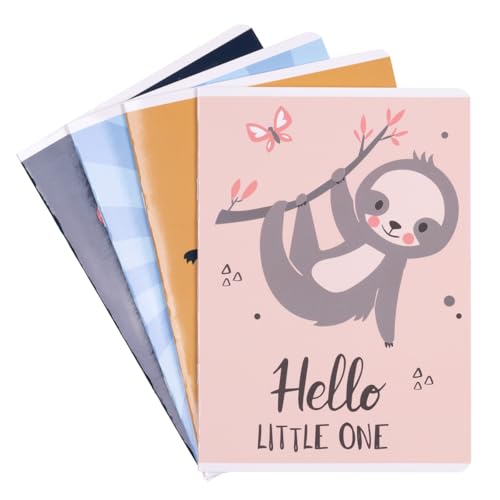 gimboo Cahier d'écolier/Format A5 16/16 feuilles lignées 3/Mixte Lot de 20 – Motifs assortis/pour enfants pour la rentrée des classes primaire/sans bord/cartes blanches