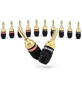 Deadbolt Banana Plugs 6-Pairs by Sewell, Gold Plated Speaker Plugs, Quick Connect, SW-29863-6