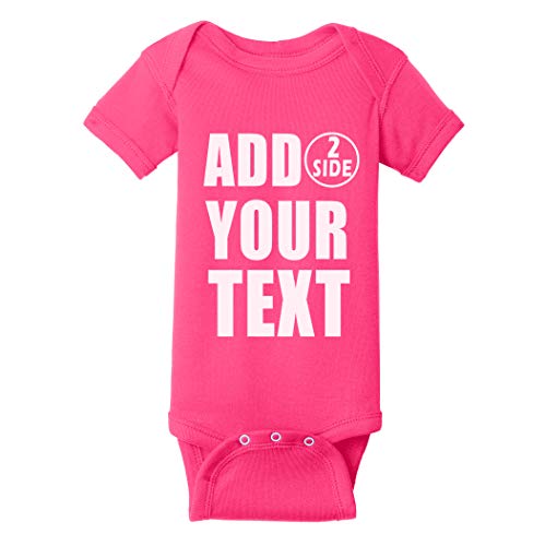 Custom Baby Bodsuits For Boy Girl Add Your Text 2 Sides Personalized Infant Bodysuit Raspberry #TOP2