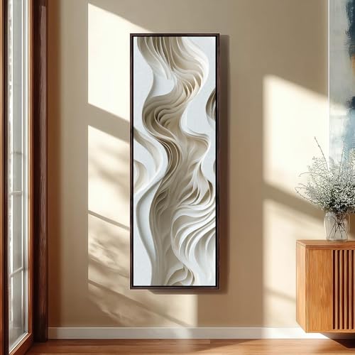 Tableau mural long et étroit vagues fines toile verticale