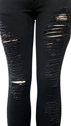 Womens Jean White/Black/Camouflage Distressed Ripped Stretch Skinny Denim Jeans Pants #TOP5